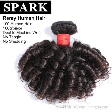 100g/bundle Brazilian Weave Remy Human Hair Bundle for Women Weft Hair Extension Natural Black Bouncy Curly Curl FUMI
